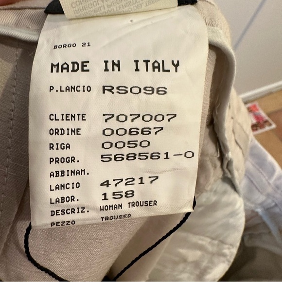 NWOT GEORGIO ARMANI Linen Cotton Pants size 46 - Picture 3 of 6